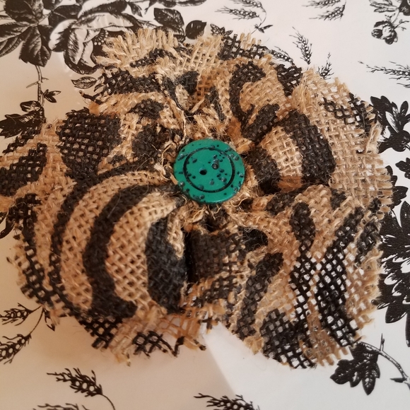 Large burlap flower bow sb6 - Picture 1 of 5